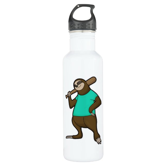 Sloth at Baseball with Baseball bat 710 Ml Water Bottle (Front)