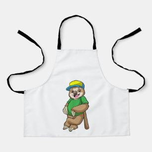 Sloth at Baseball with Baseball bat Apron