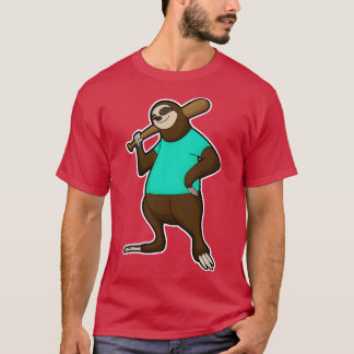 Sloth at Baseball with Baseball bat T-Shirt
