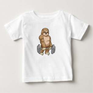 Sloth at Bodybuilding with Barbell Baby T-Shirt