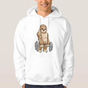Sloth at Bodybuilding with Barbell Hoodie