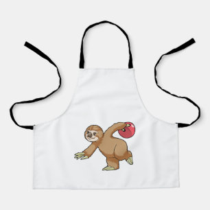 Sloth at Bowling with Bowling ball Apron