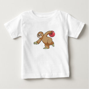 Sloth at Bowling with Bowling ball Baby T-Shirt