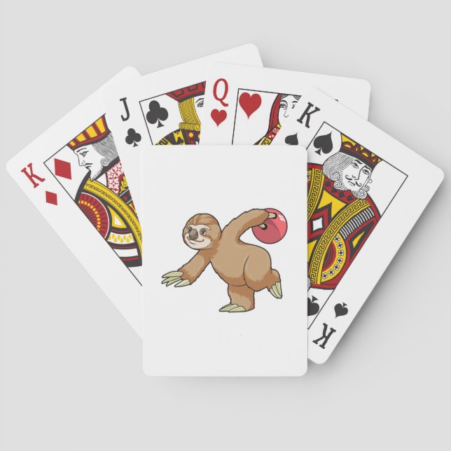 Sloth at Bowling with Bowling ball Playing Cards (Back)