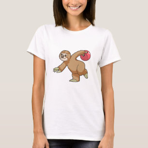 Sloth at Bowling with Bowling ball T-Shirt