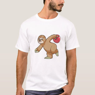 Sloth at Bowling with Bowling ball T-Shirt