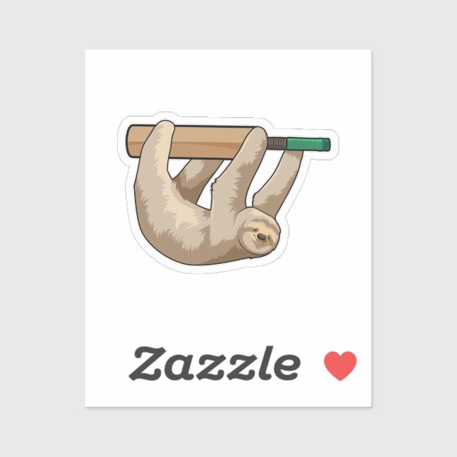 Sloth at Cricket with Cricket bat (Sheet)