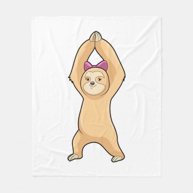 Sloth at Fitness Sports Fleece Blanket (Front)