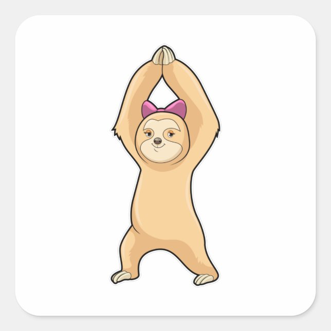 Sloth at Fitness Sports Square Sticker (Front)