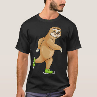Sloth at ice skating with ice skates 2 T-Shirt