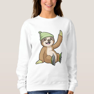 Sloth at Ice skating with Ice skates Sweatshirt