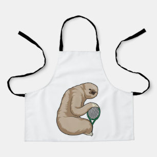 Sloth at Tennis with Tennis racket Apron