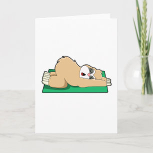Sloth at Yoga on Yoga mat Card