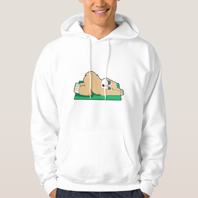 Sloth at Yoga on Yoga mat Hoodie (Front)