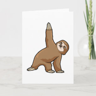Sloth at Yoga Stretching exercises Legs Card