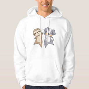 Sloth Australian Shepherd Cute Animals For Kids Hoodie