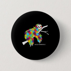 Sloth Autism Awareness 6 Cm Round Badge