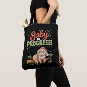 Sloth Baby In Progress Pregnant Pregnancy Xmas Tote Bag