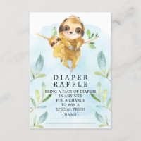 Sloth Baby Shower Diaper Raffle Ticket