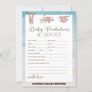 Sloth Baby Shower - Editable Name, 5x7 Invitation