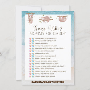 Sloth Baby Shower - Editable Name, 5x7 Invitation