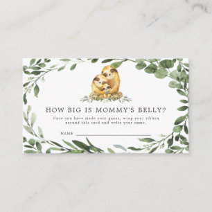 Sloth Baby Shower How Big is Mummy's Belly Card