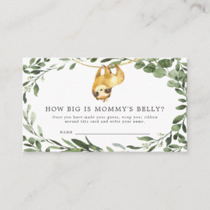 Sloth Baby Shower How Big is Mummy's Belly Card