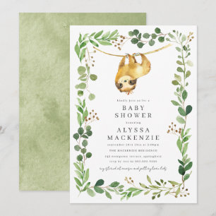 Sloth Baby Shower Invitation
