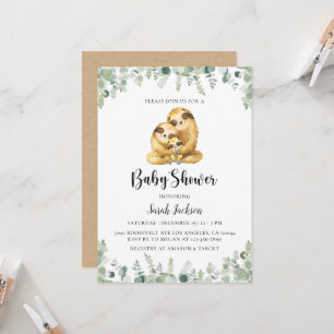 Sloth Baby Shower Invitation