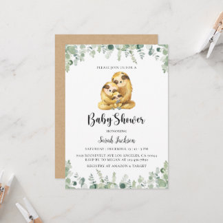 Sloth Baby Shower Invitation