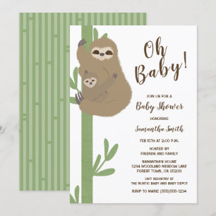 Sloth Baby Shower Invitation