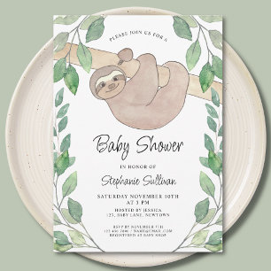 Sloth Baby Shower Invitation