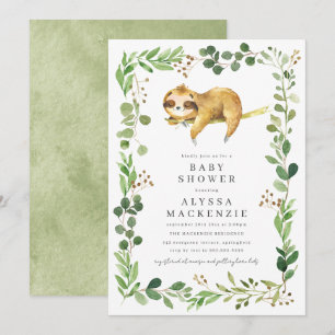 Sloth Baby Shower Invitation