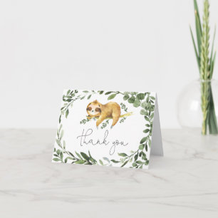 Sloth Baby Shower Thank You Card