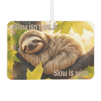 Sloth Baby Sleeping in tree quote car Car Air Freshener