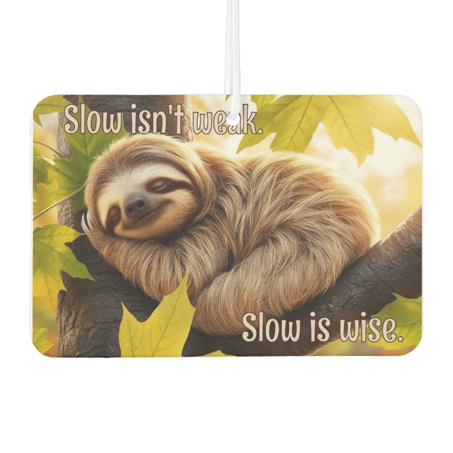 Sloth Baby Sleeping in tree quote car  Car Air Freshener (Front)