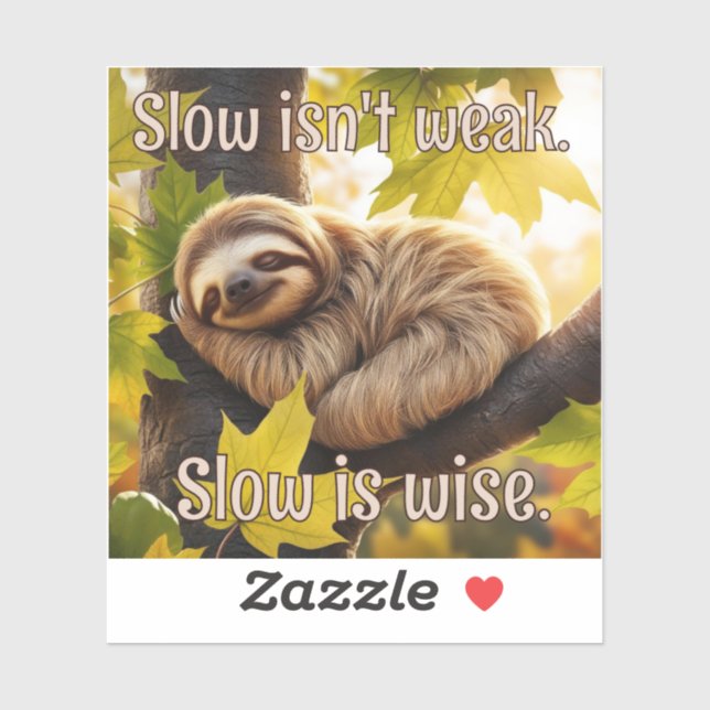Sloth Baby Sleeping in tree Slow Is Wise quote (Sheet)