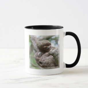 Sloth Baby with Mother Hanging from a Tree Mug