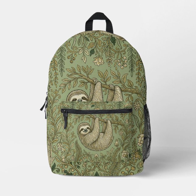 Sloth Backpack with Hanging Vine Design (Front)