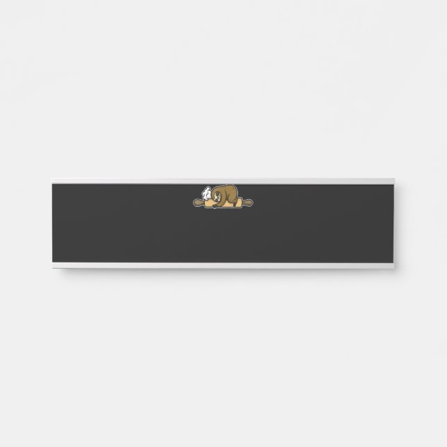 Sloth baker | funny cute chef | cook kitchen gift door sign (Front)