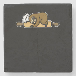 Sloth baker   funny cute chef   cook kitchen gift stone coaster