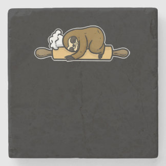 Sloth baker | funny cute chef | cook kitchen gift stone coaster