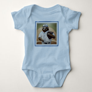Sloth Baseball Player, Baby Bodysuit