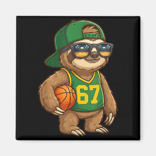 Sloth Basketball 67 Gen Alpha Slang Srts Men Boys  Magnet