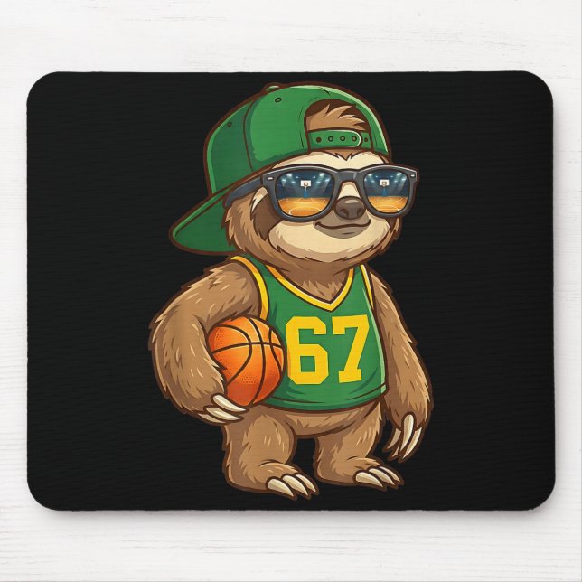 Sloth Basketball 67 Gen Alpha Slang Srts Men Boys  Mouse Mat (Front)