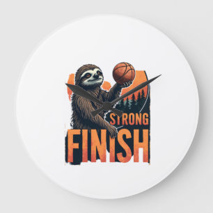 Sloth Basketball Vintage Funny Retro Dunk Shirt 2 Large Clock
