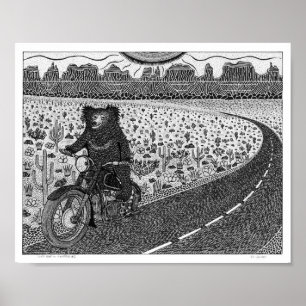 Sloth Bear on Motorbike #2 Poster