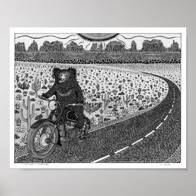 Sloth Bear on Motorbike #2 Poster (Front)