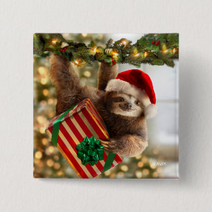 Sloth Bearing Gifts 15 Cm Square Badge