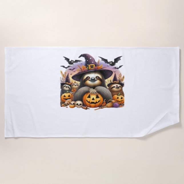 Sloth Beautiful laziness Classic T-Shirt_2 Beach Towel (Front)